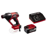 Einhell Pistolet-Nettoyeur Moyenne Pression sans Fil HYPRESSO 18/24 Li-Solo Power X-Change (18V, 24 Bar, Nettoyage et arrosage Mobiles, débit de 240 L/h + Accessoires) avec Chargeur et Batterie 5,2Ah