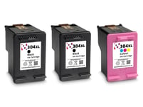 Refilled 304XL Colour & Black Ink Cartridges x 4 For HP Deskjet 2630