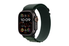 Watch Ultra 2 GPS + Cellular 49mm Boîtier en Titane Noir avec Boucle Alpine Vert Foncé - Small version 2024