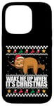 Coque pour iPhone 14 Pro RÉVEILLE-MOI QUAND C'EST NOËL ! Meme Sloth Santa Ugly