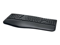 Kensington Pro Fit Ergo Wireless Keyboard - Tangentbord - Trådlös - 2.4 Ghz, Bluetooth 4.0 - Amerikansk - Svart