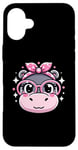 iPhone 16 Plus Hippo Pink Bandana Glasses Case