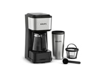 Krups Simply Brew 3-In-1 Km207d10, Droppande Kaffebryggare, Malat Kaffe, 1000 W, Svart, Rostfritt Stål