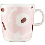 Marimekko Unikko mugg 4 dl, vit/rosa/brun