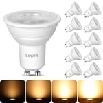 Lepro GU10 LED Bulbs Dimmable, Warm White 2700K, 4.5W 345lm, 50W Halogen Spotlight Bulb Equivalent, 38° Narrow Beam, Energy Saving GU10 LED Light Bulbs, Pack of 10