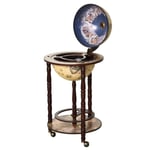 MDF Retro Globe Drinks Cabinet w/ Wheels Brown 44.2cm x 88cm Solid Wood