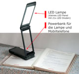 Dimmable LED Lampe de Table Veilleuse Mobile Avec Batterie Powerbank 6Ah Pour