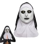 Halloween Mask Scary Latex Mask Nun Mask Horror Full Head Mask with Headscarf Nun Dress up Cosplay Costume Masks for Halloween Carnival Party Photo Props for Adult and Kids