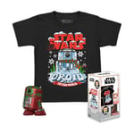 Funko Pocket Pop! & Tee: Star Wars-Holiday R2D2 - Métallique - Large - (L) - T-Shirt - Vêtements avec Mini-Figurine en Vinyle à Collectionner - Idée de Cadeau - Jouets et Top à Manches Courtes