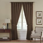 Elrene Home Fashions Versailles Rideau de fenêtre plissé Imitation Soie occultant et économe en énergie 132,1 x 241,3 cm Marron Chocolat