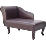 Chaise Longue Marron Similicuir