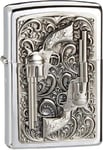 Zippo Lighter Revolver Emblem Silver Taille unique