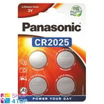 4 PANASONIC CR2025 LITHIUM BATTERY 3V CELL COIN BUTTON 4BL BLISTER EXP 2032 NEW