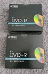 TDK DVD+R 16x 4.7GB Jewel Case Recordable 2 x 5 Pack - New