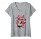 Womens Suicide Squad Harley Quinn Drawn Bat V-Neck T-Shirt