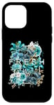 Coque pour iPhone 12 mini Bleu sarcelle Aqua Fresh BloomTeal Aqua Graphic