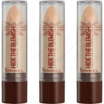 RIMMEL LONDON Hide the Blemish Concealer Stick 4.5g - 001 Ivory *PACK OF 3*