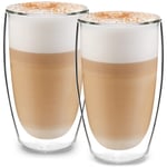 design latte macchiato glas (4 x 330ml) - dubbelväggiga glas av borosilikatglas - diskmaskinssäkra teglas - högkvalitativt termiskt