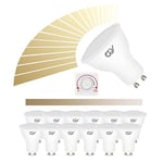 GY Dimmable GU10 LED Bulbs Warm White,7W 3000K 530 Lumen Energy Saving Light Bulbs,70W Halogen Replacement,120° Wide Beam Angle Energy Saving Lamp,Pack of 12