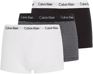 Calvin Klein Boxers Taille Basse Lot de 3 Homme Coton-Élasthanne, Multicolore (White/B&W Stripe/Black), XL