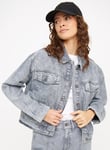 Tu Grey Twill Trucker Denim Jacket 14 female