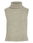 Vila Vibeluna High Neck S/L Knit Vest-Noos Beige