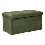 Banquette Coffre Pliable en Velours "Lilou" 76cm Kaki