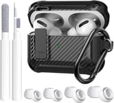 Airpod Pro 2 Case Cover with Airpods Cleaner kit & Replacement Ear Black 