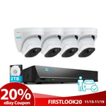 Reolink 5MP CCTV PoE Security Camera System 8CH PoE NVR 24/7 Recording 2TB HDD