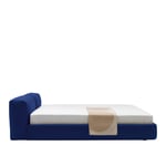 Cappellini - Superoblong Bed, Metal/Poplar Plywood Structure, Removable Fabric Cat. E, Master 4131, Blue Zippers, Adjustable Central Feet in Black Varnished Metal, Excl. Mattress - Senger - Jasper Morrison - Rød