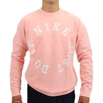 NIKE Men Sweatshirt Crew Wash Men's Sweatshirt - Bleached Coral/Summit White, X-Small