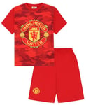 Manchester United Boys Football Club Red Camouflage Short Pyjama Set (9-10 Years)