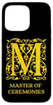 Coque pour iPhone 15 Pro Max Master of Ceremonies MC Vintage Gold Letter M