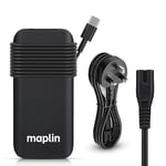 Maplin 112W 100W USB C Laptop Charger Power Supply with USB-A Fast Charge Port & 3.35m Cable 5V 2.4A for MacBook Pro/Air, Dell, Lenovo Thinkpad, Chromebook, HP, Acer, Asus, Samsung, Google, Phones