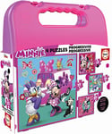 Educa - Disney Mickey Top Départ Malette Puzzles Progressifs Minnie et The Happy Helpers (12-16-20-25), 17638, Cranberry