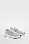 Womens Contrast Chunky Sporty Dad Trainers - Grey - 6, Grey