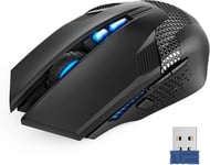 Souris Gamer 2.4G,Souris sans Fil 4800 DPI 5 Niveaux Réglables avec Récepteur Nano USB,8 Boutons Ergonomique Souris pour Gaming,PC et Ordinateur Portable