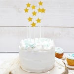 Cake Toppers Guld & Glitter Stjärnor