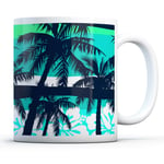 Awesome Blue Palm - Drinks Mug Cup Kitchen Birthday Office Fun Gift #15619