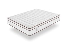 Moonia Matelas hybride 30 cm blanc, multizones de confort, technologie Core Spring, indépendance de couchages, 135 x 190 cm