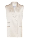 Calvin Klein Shiny Viscose Tailored Vest Vit