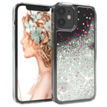 For Apple iPhone 12 Mini Cover Liquid Glitter Cover Protection Phone Silver