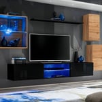 Ensemble Meuble TV "Switch XXIII" 250cm Naturel & Noir