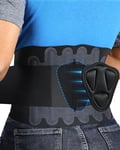 Fitomo Ceinture Lombaire, Ceinture de Soutien Lombaire avec Coussin 3D et 6 Attelles, Tissu Ultra Fin 0,5 mm, Bande Lombaire Élastique pour Femme et Homme pour Travail, Sciatique, Posture, XL