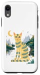 Coque pour iPhone XR Chat mignon Art Midnight Illustration Simple Art