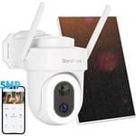 Allesin - 5mp Caméra Surveillance WiFi Extérieur sans Fil Solaire, Batteries/Panneau Solaire, Vision Nocturne Couleur, Audio-bidirectionnel, Caméra