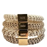 DARK Fat Hair Ties Combo Sand Mix with Gold 4 st