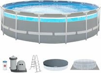 Intex 26730NP Prisma Frame Clearview Round Piscine Hors Sol Filtre Pompe 5678 L