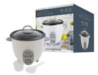 Rice Cooker Small Electric 0.8L Steamer Non Stick Bowl - White Mini Size