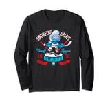 The Smurfs Blue Ice Faceoff Hockey League Long Sleeve T-Shirt